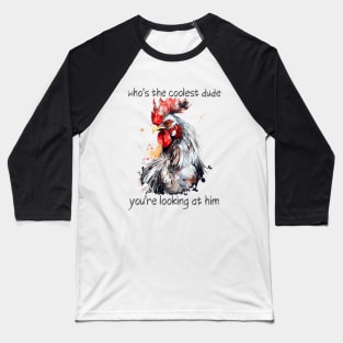 Coolest Rooster Baseball T-Shirt